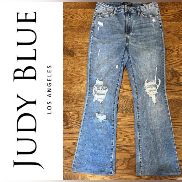 Judy Blue Denim - Judy Blue Faye Stone Wash distressed bootcut jeans size 29